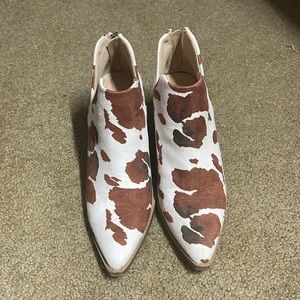 Cow Print Booties